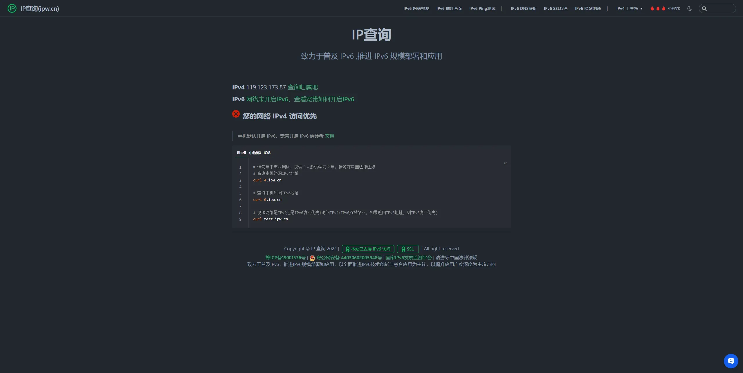 如何查询本机当前IP地址（IPv4/IPv6）？插图