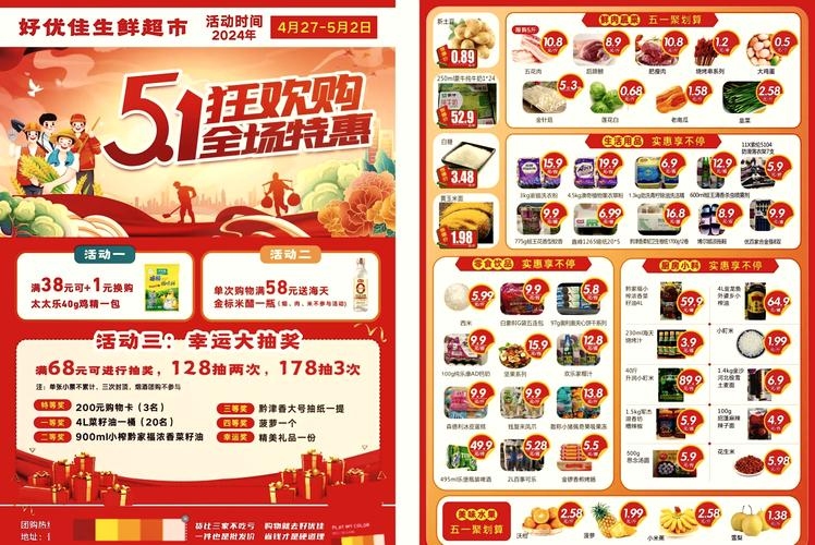 五一超市DM单页设计，创意与实用的结合插图