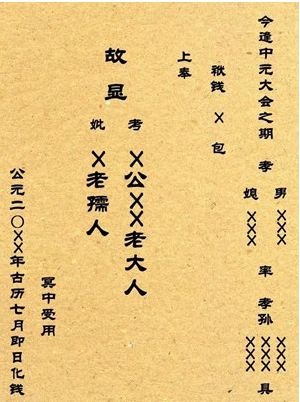 包袱中元节重要，需牢记封写力夫。插图