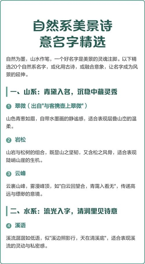 初生婴儿起名，自然美景与诗意融合插图