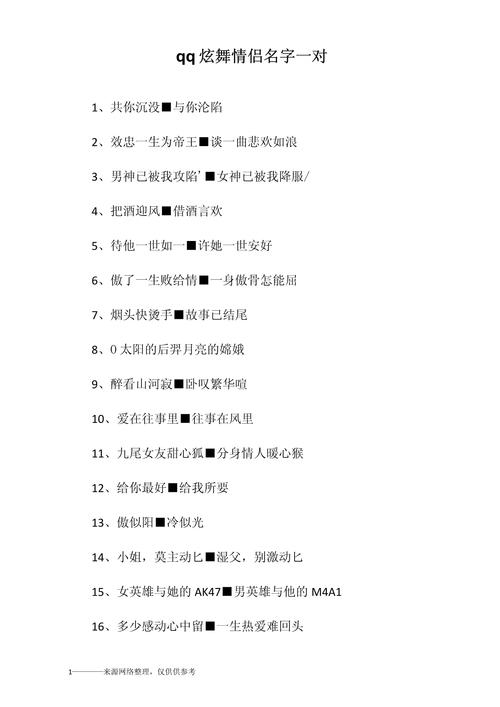 打造QQ炫舞情侣网名，精巧创意解锁甜蜜互动插图