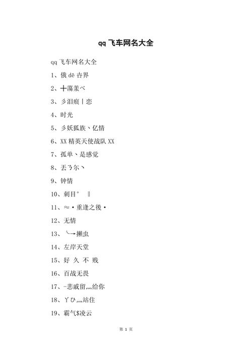 飞车网名的魅力与文化插图