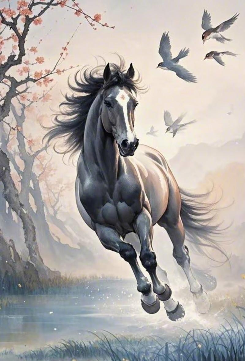 放荡不羁的生肖之选，马，自由驰骋的象征。插图