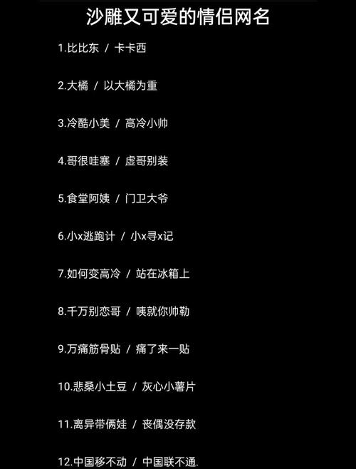 搞笑情侣名,笑料不断,爱意满满的甜蜜组合插图 搞笑情侣名,笑料不断,爱意满满的甜蜜组合插图