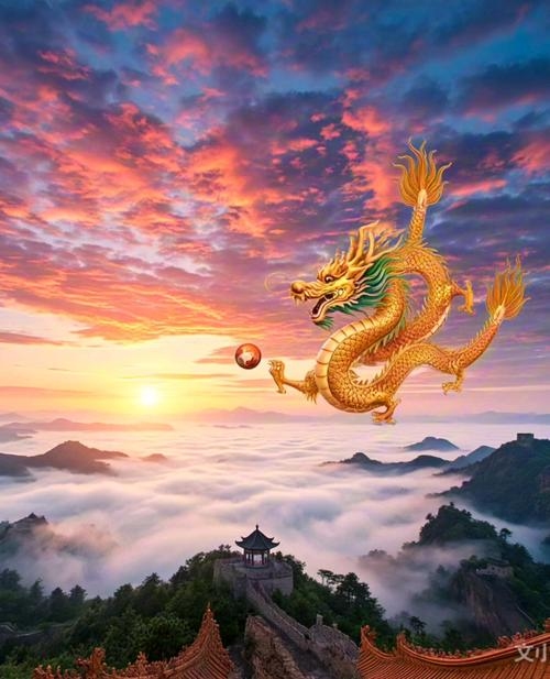 光芒万丈，龙腾云海显辉煌插图