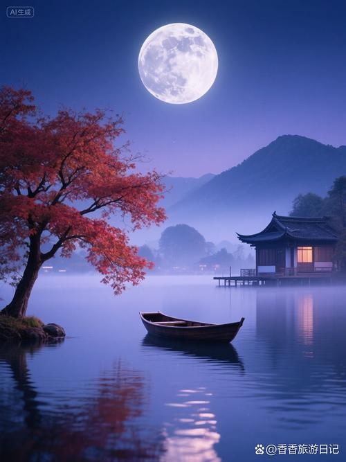 明湖晓月，自然美景与文化象征的诗意表达插图