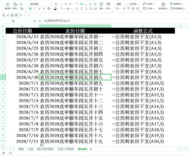 农历换算实用技巧插图