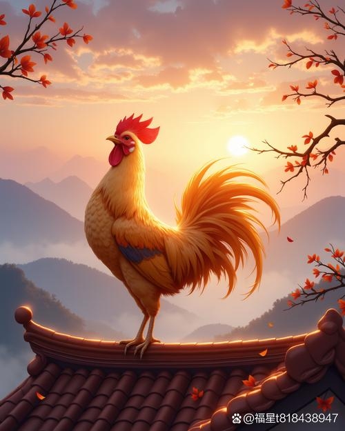 日落西山指生肖鸡插图
