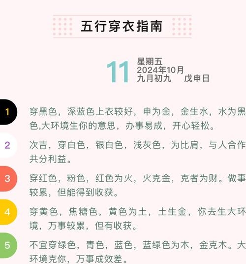 五行穿衣指南,2021年11月10日幸运色彩揭秘插图 五行穿衣指南,2021年11月10日幸运色彩揭秘插图