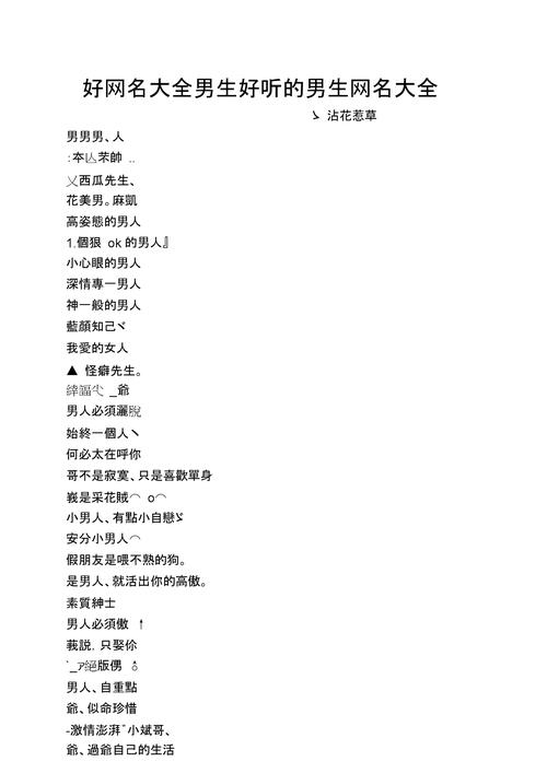 网名精选，男性气质与诗意并重插图