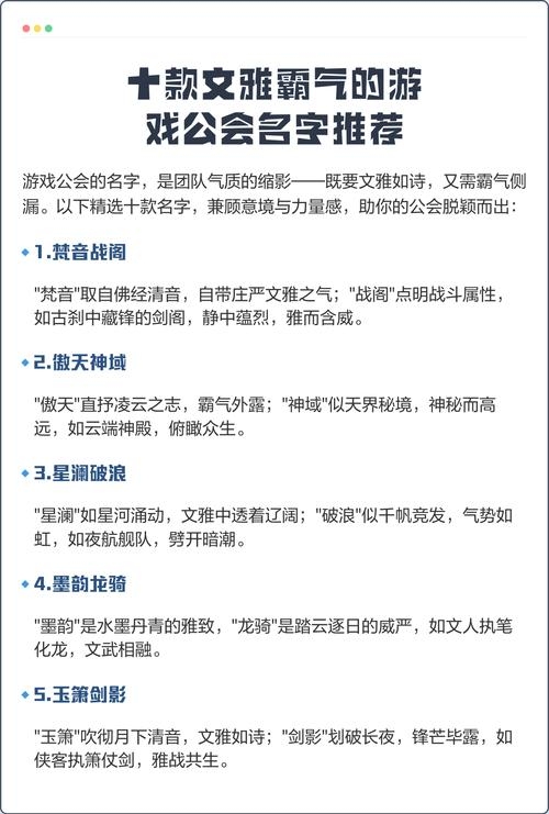 网游公会名字大全，创意与个性的碰撞插图