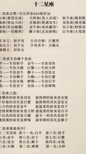 陶白白十二星座性格分析，星座背后的性格密码插图