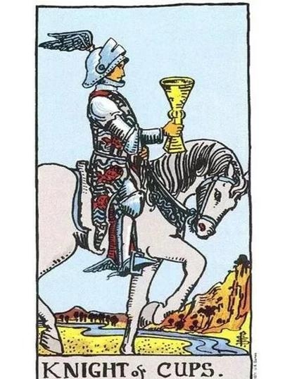 圣杯骑士，纯洁智慧与情感受阻的塔罗启示插图