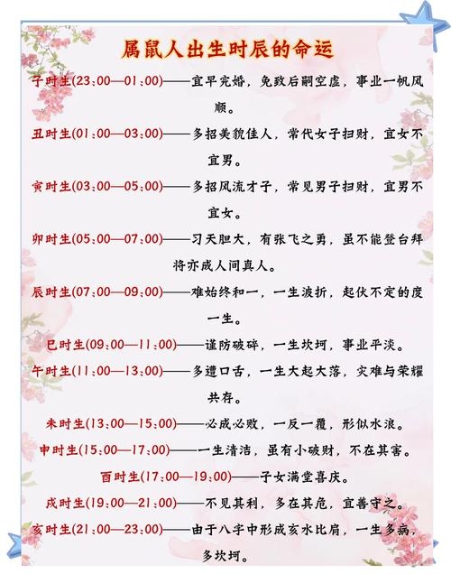 鼠年生好时辰详解，属鼠人运势有贵遇插图