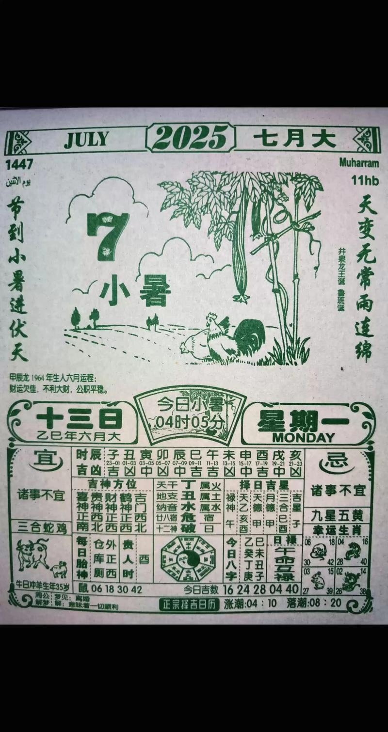 2016年7月日历，传统文化与吉日选择指南插图