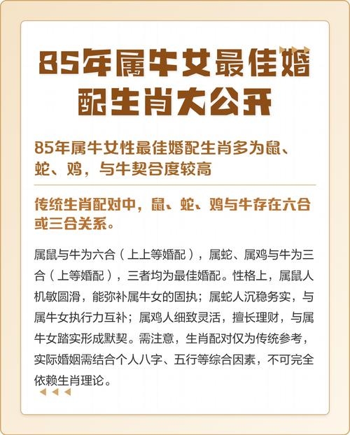 1985年属牛人最佳婚配生肖插图