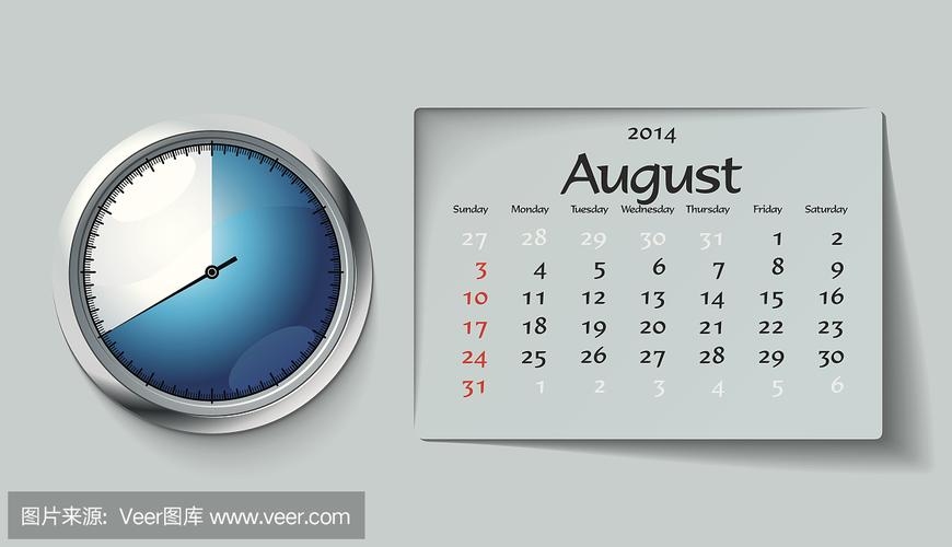 2014年8月日历，时间的印记与生活的轨迹插图