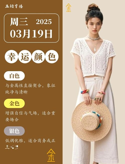 2021年8月14日五行穿衣指南，金色、白色旺运，黄色棕色调和气场。插图