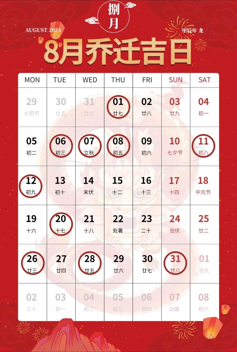 2021年8月搬家黄道吉日推荐插图