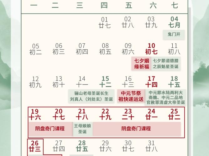 2013年8月日历，农历癸巳年己未月插图