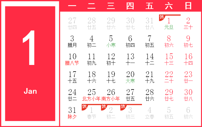 2022年1月日历，迎接新年，展望未来的起点插图