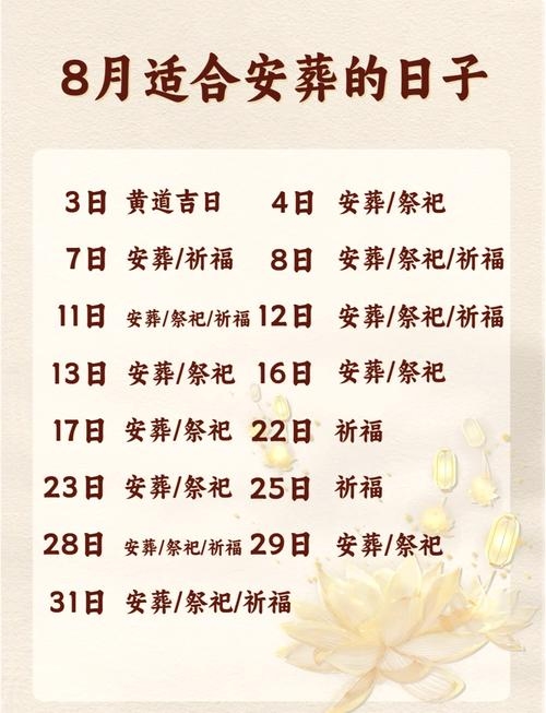 8月黄道吉日，动土修造、祭神祈福，最佳时辰癸卯和己酉插图