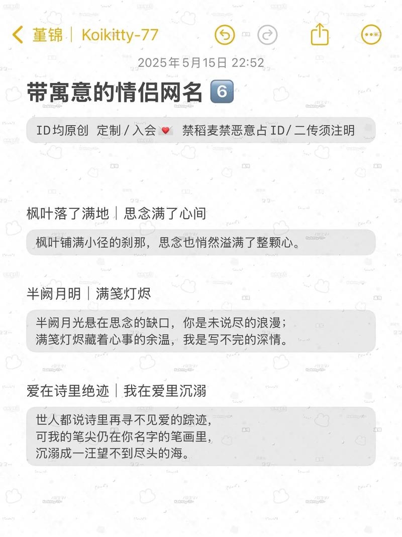 诗意情侣网名，浪漫寓意伴你行插图