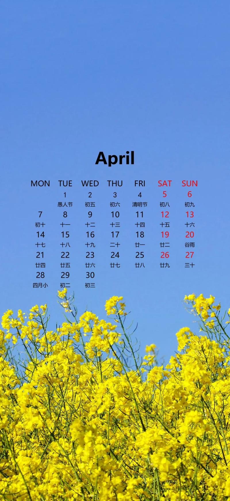 4月日历，编织春天的美好轨迹插图