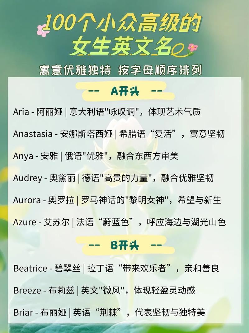 英文名，优雅的女性之名，闪耀非凡的全球风采插图