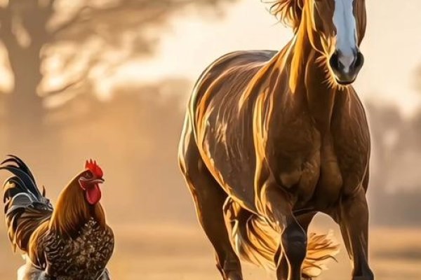 朝阳似火，马与鸡的活力象征-方知甜