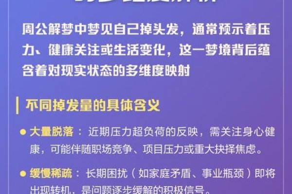 梦见掉头发有诸多解读，含婚姻健康、身心健康及人际关系提醒。-方知甜