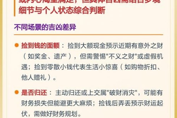 梦见捡钱预示生活富裕，不同情境解释各异。-方知甜