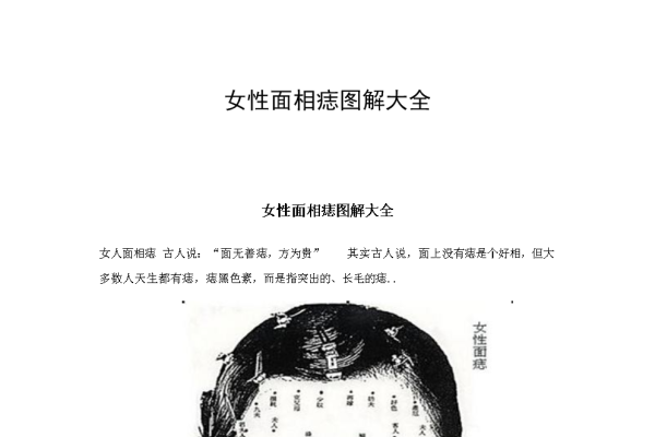 女性面部痣相图解，洞悉运势与性格-方知甜