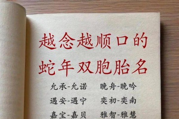 双胞胎名字大全2025属蛇-方知甜