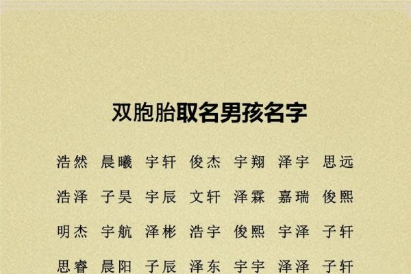 双胞胎男孩起名推荐，林晚、明澈、云驰等。-方知甜