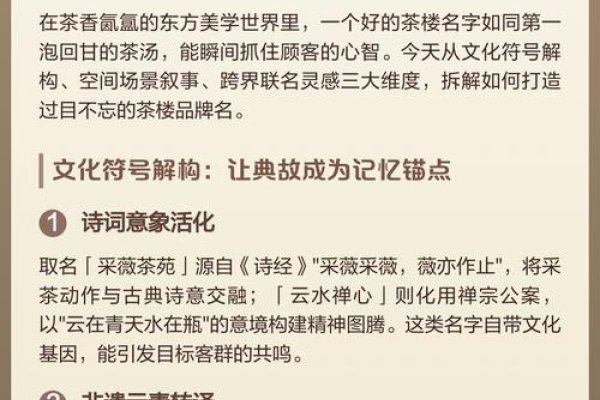 茶楼名字的灵感与选择指南-方知甜