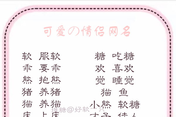 小清新情侣网名,打造专属浪漫的甜蜜起点-方知甜