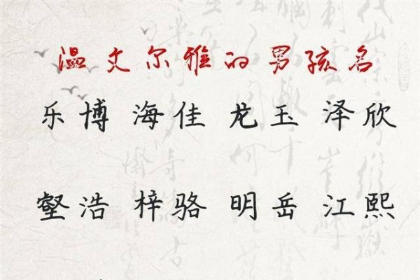 温文尔雅之名，探寻那些蕴含文化底蕴的中文名字-方知甜