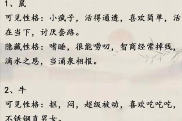属相性格，探索十二生肖背后的性格密码-方知甜