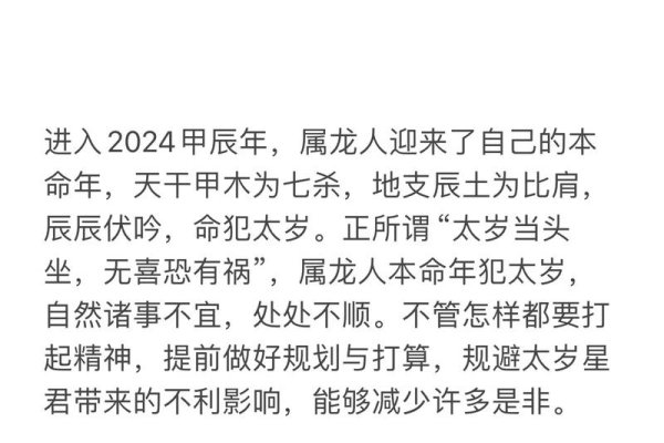 20-30字标题，龙年运势指南，生肖属龙的人2024全年运程，事业、财运等需平衡。-方知甜
