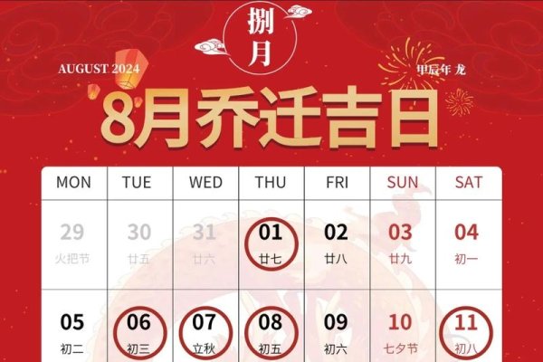 2021年8月搬家黄道吉日推荐-方知甜