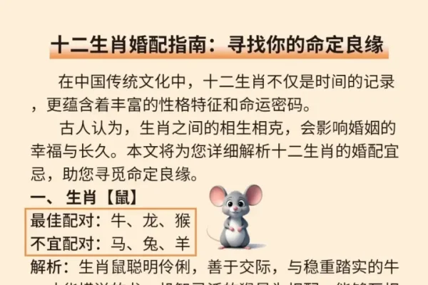 属鼠男最佳婚配，寻找命中注定的缘分-方知甜